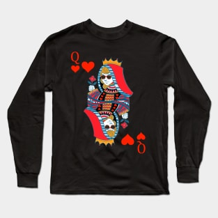 Queen of Hearts Poker Card Long Sleeve T-Shirt